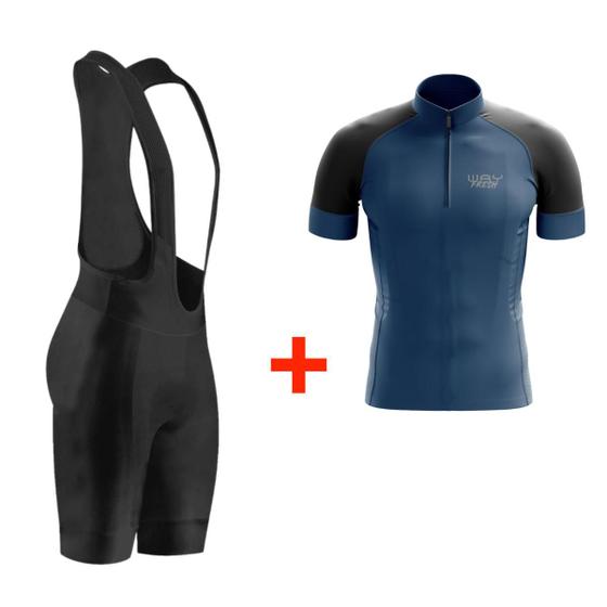 Imagem de Conjunto Ciclismo Bretelle Masculino Fresh Forro Gel Ciclista MTB