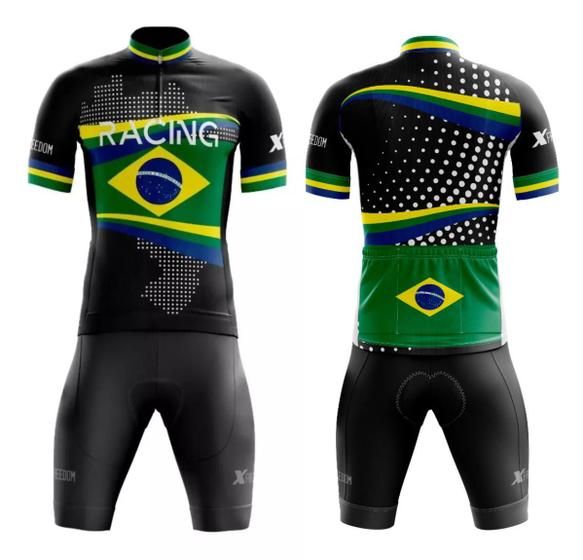 Imagem de Conjunto Ciclismo Camisa e Bermuda C/ Forro Gel