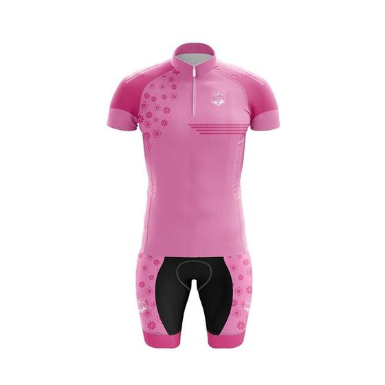 Imagem de Conjunto Ciclismo Feminino GPX Bermuda e Camisa Roses Pink