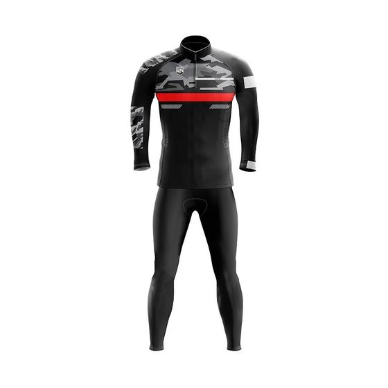 Imagem de Conjunto Ciclismo Inverno Calça  Camisa Manga Longa GPX Beat