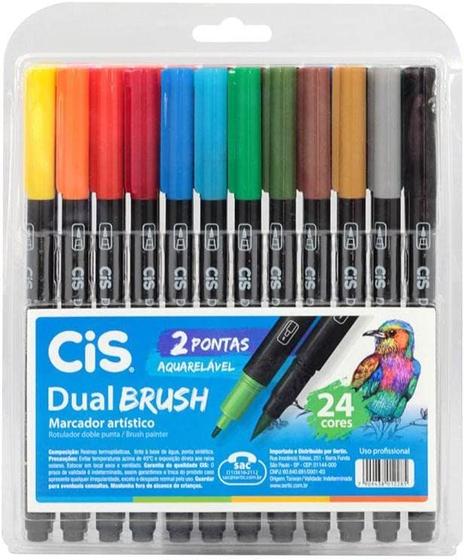 Imagem de Conjunto Cis Dual Brush 24 Cores Aquarelável