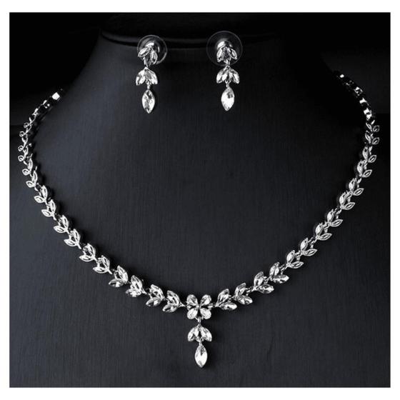 Conjunto Colar E Brinco Strass Noivas Festa Casamento Luxo - REIS ...