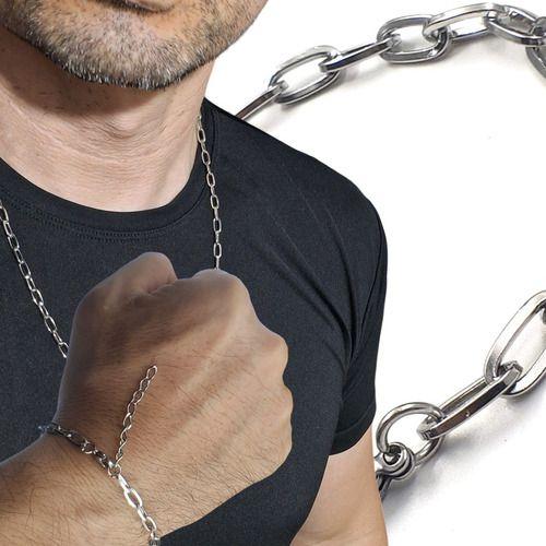 Imagem de Conjunto Colar E Pulseira Prata Aço Inox Vários Modelos