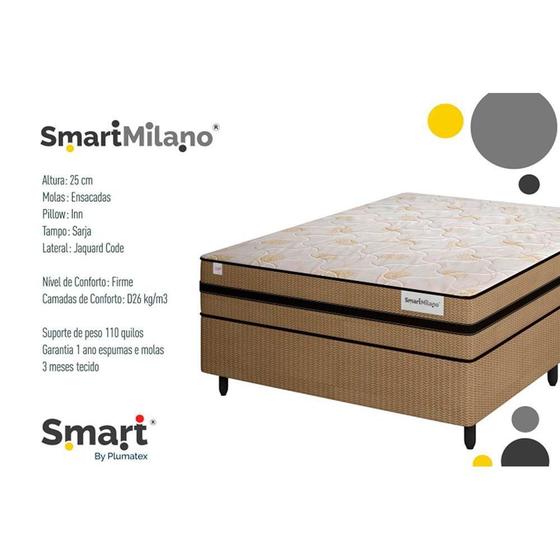 Conjunto-Colchão Plumatex Molas Milano+Cama Solteiro 88x188 Imagem de Conjunto-Colchão Plumatex Molas Milano+Cama Solteiro 88x188