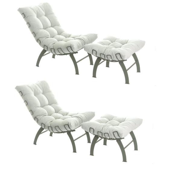 Imagem de Conjunto com 02 Poltronas e 02 Puffs Costela