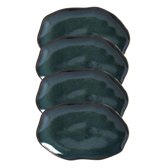 Imagem de Conjunto com 04 Travessas Oval Rasa Média 30x20 cm Orgânico Oceano Porto Brasil