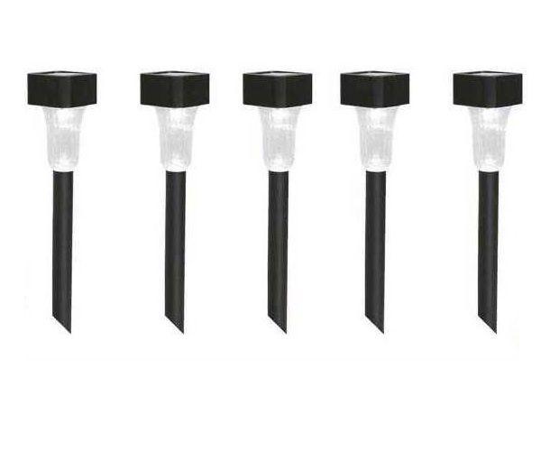 Conjunto com 05 luminárias solares tocha luminária solar de jardim 24