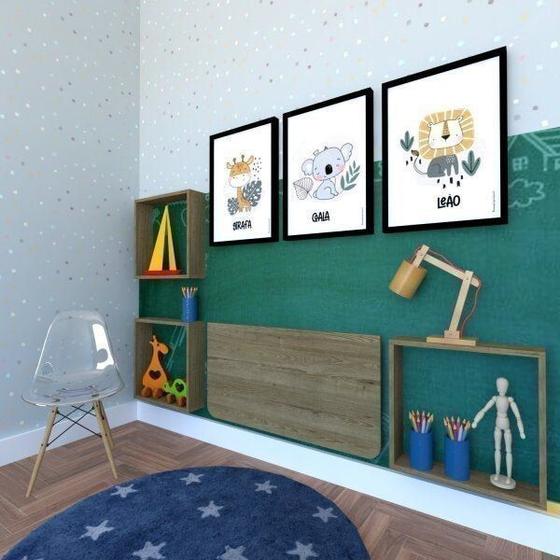 Imagem de Conjunto com 1 Mesa Dobrável 60cm e 3 Nichos