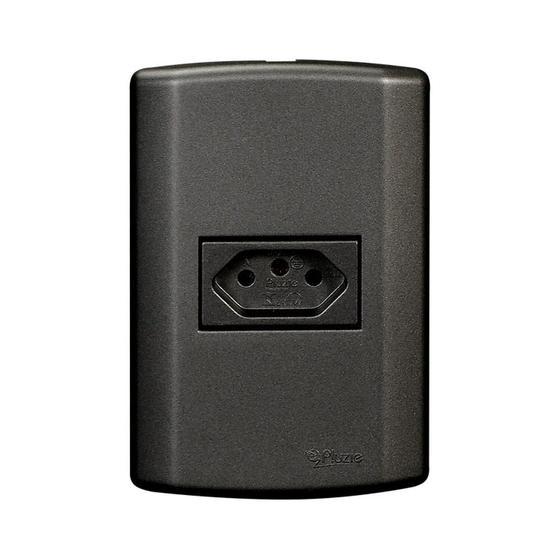 Imagem de Conjunto com 1 Tomada 2p+t 10a 250v, Modular, com Placa 4x2 e Suporte