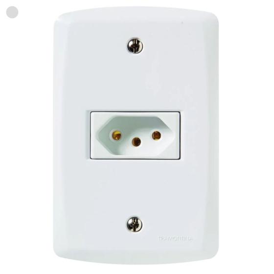 Imagem de Conjunto com 1 Tomada Simples 10a Lux2 Branco Tramontina