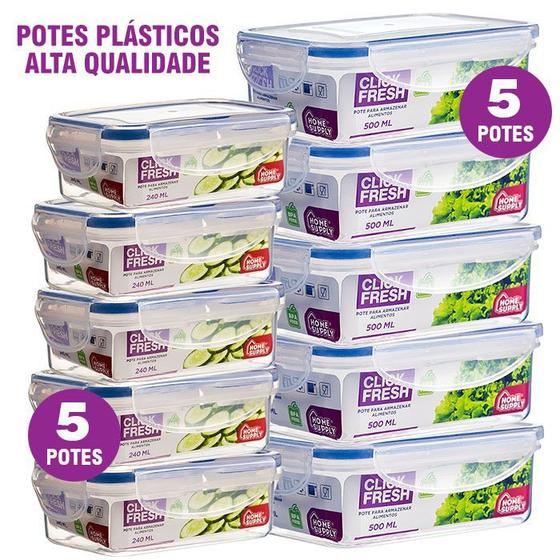 Conjunto com 10 potes herméticos alta qualidade Click Fresh é boa?