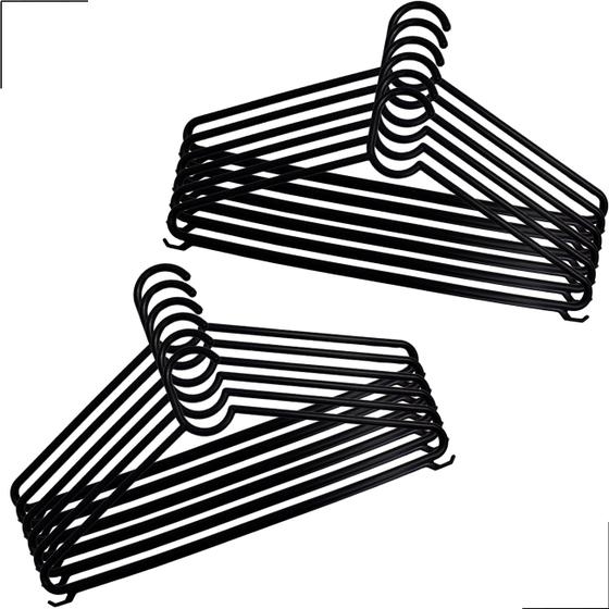 Conjunto Com 100 Cabides Reforçados Adulto cor Preto Menor preço em Conjunto Com 100 Cabides Reforçados Adulto cor Preto