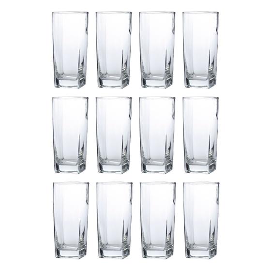 Imagem de Conjunto Com 12 Copos Vidro Bali Quadrado 320ml Transparente
