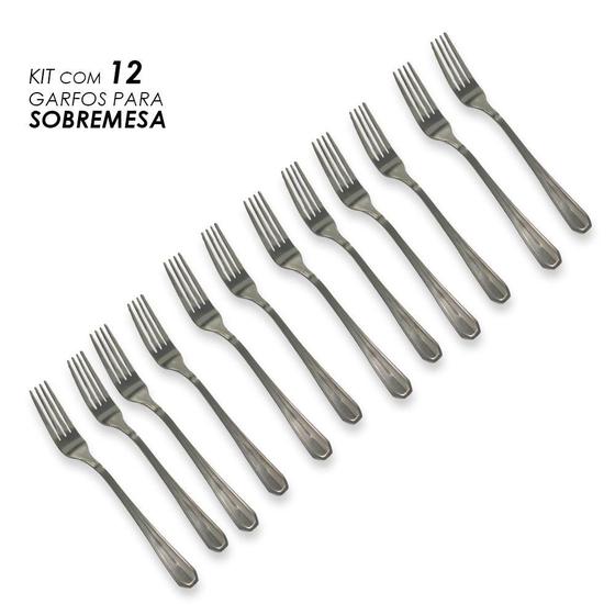 Imagem de Conjunto Com 12 Garfos Para Sobremesas Aço Inox