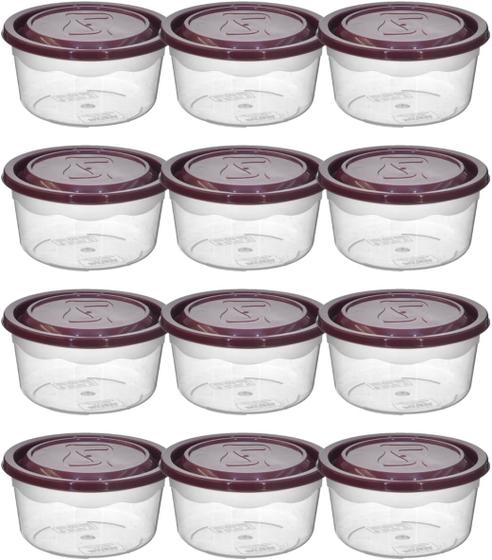 Imagem de Conjunto Com 12 Potes Redondo Hermético BPA Free 400 ml