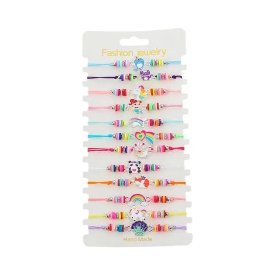 Imagem de Conjunto com 12 Pulseiras de Gato Unicórnio Arco-Íris para Mulheres e Meninas