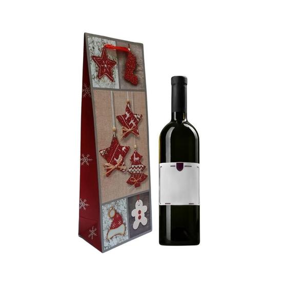 Imagem de Conjunto Com 12 Sacolas Para Bebidas Presente Natal Delicada