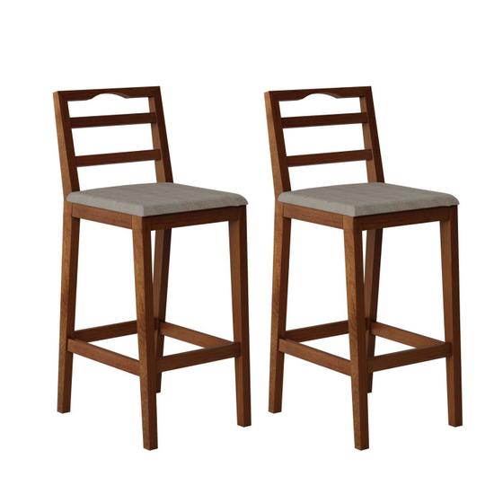 Imagem de Conjunto com 2 Banquetas Madeira Maciça Denver