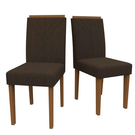 Imagem de Conjunto com 2 Cadeiras Amanda Veludo Marrom e Imbuia
