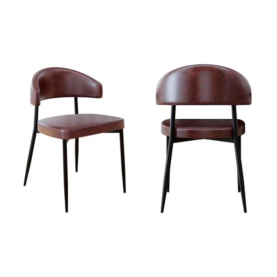 Imagem de Conjunto com 2 Cadeiras Bless Café e Preta
