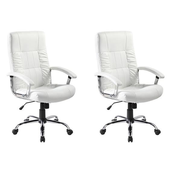 Imagem de Conjunto com 2 Cadeiras de Escritório Presidente Office Plus Branca
