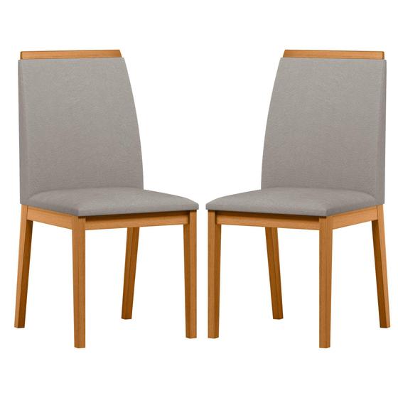 Imagem de Conjunto com 2 Cadeiras de Jantar Estofada Fernanda Ypê/Animalle Marfim Wd25 - New Ceval