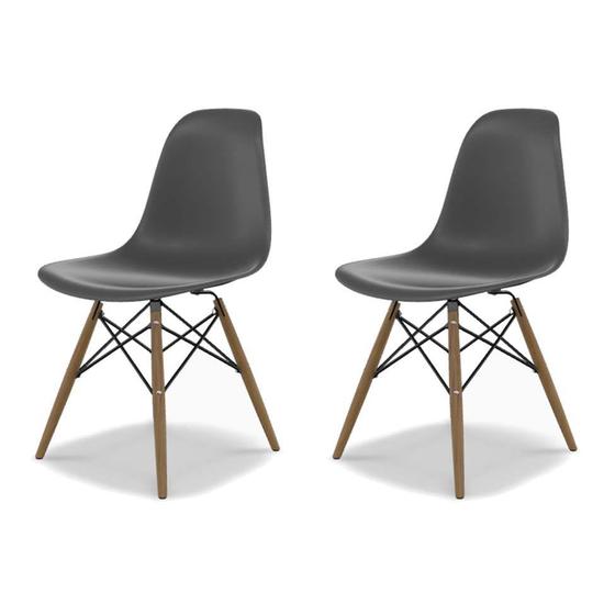 Imagem de Conjunto com 2 Cadeiras Eames DSW Konkret e Madeira