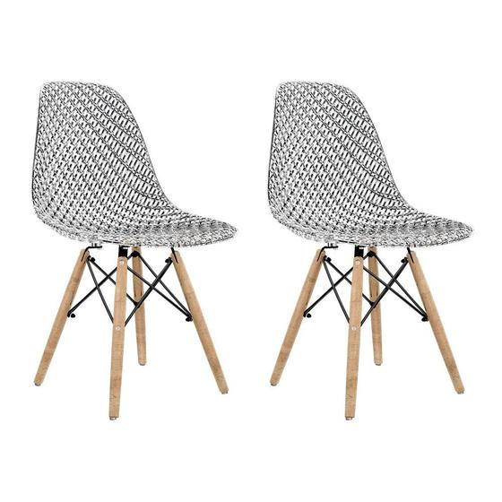 Imagem de Conjunto com 2 cadeiras eames maglia pc transparente