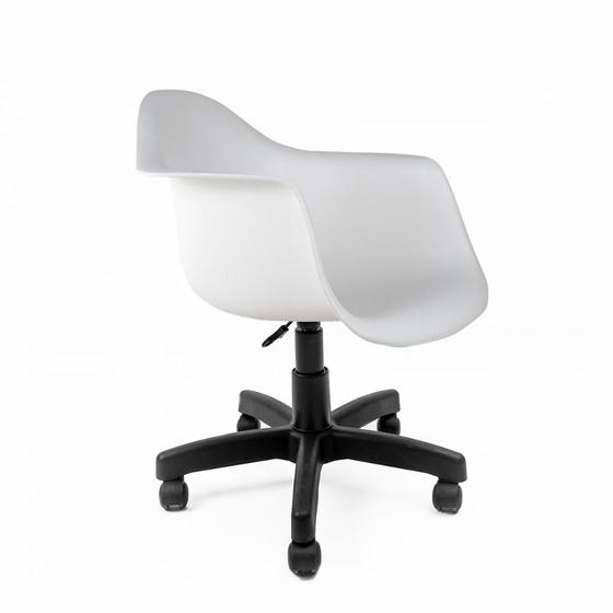 Imagem de Conjunto Com 2 Cadeiras Eames Office Com Braço Branca Empório Tiffany Base Preta