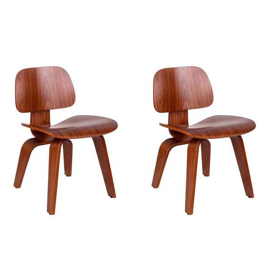 Imagem de Conjunto com 2 Cadeiras Eames Walnut Madeira