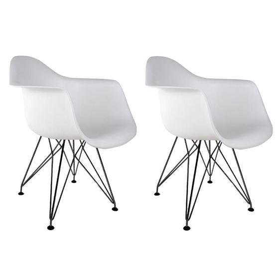 Imagem de Conjunto com 2 Cadeiras Eiffel Branco