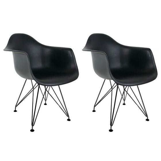 Imagem de Conjunto com 2 Cadeiras Eiffel Preto