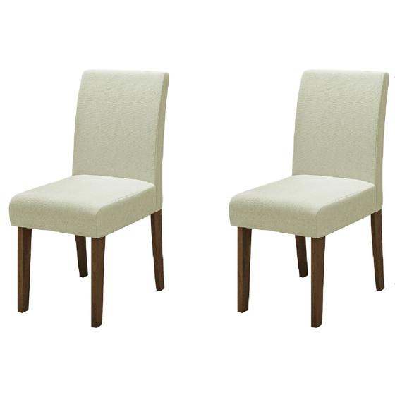 Imagem de Conjunto Com 2 Cadeiras Estofada Sala de Jantar Trieste Siena Cedro / Areia Dobuê