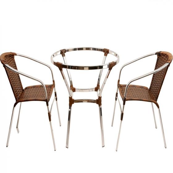 Imagem de Conjunto com 2 Cadeiras Floripa e Mesa Ascoli Trama Original