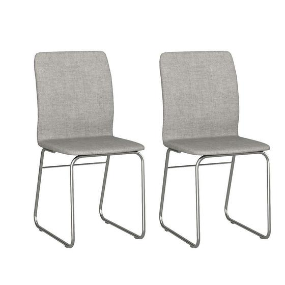 Imagem de Conjunto com 2 Cadeiras Hawke Cinza e Cromado