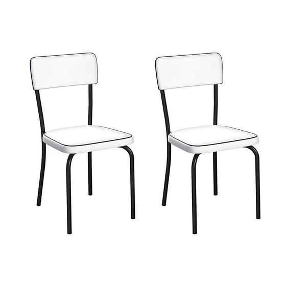 Imagem de Conjunto com 2 Cadeiras Mackay Branco e Preto
