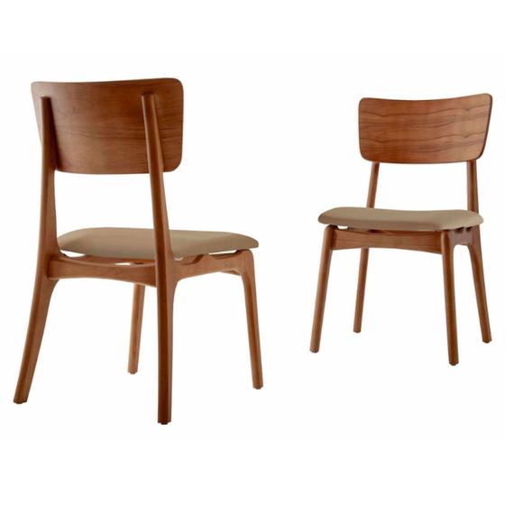 Imagem de Conjunto com 2 cadeiras Viena Gold em Madeira Maciça para Sala de Jantar