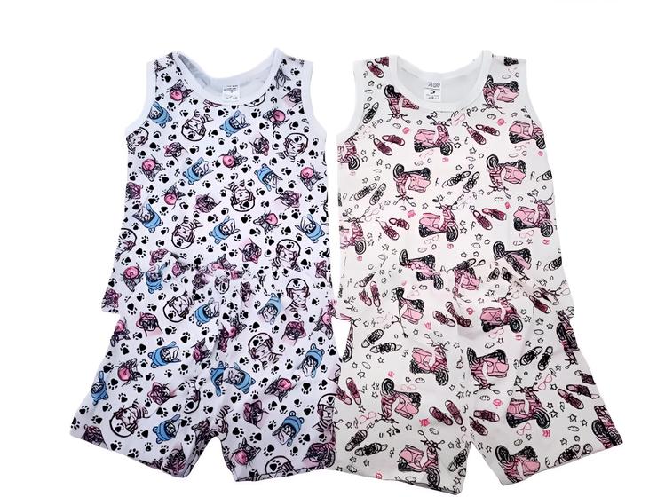Imagem de Conjunto com 2 Conjuntos Regata Verão 100% Algodão