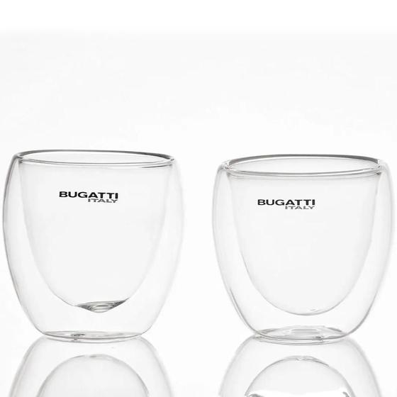 Imagem de Conjunto com 2 Copos de Café de Parede Dupla sem Alça 80ml Bugatti BGC80