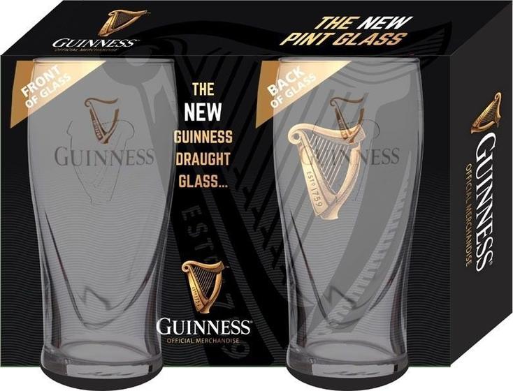 Conjunto Com 2 Copos de Vidro P/ Cerveja Guinness 600ml - Original Diageo Menor preço em Conjunto Com 2 Copos de Vidro P/ Cerveja Guinness 600ml - Original Diageo