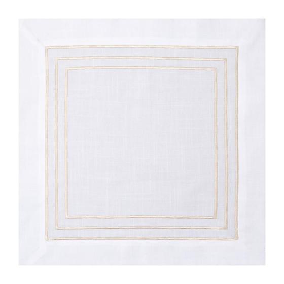 Imagem de Conjunto com 2 Guardanapos Branco com Dourado - Rafimex