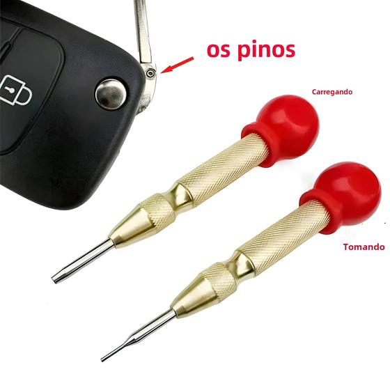 Imagem de Conjunto com 2 Pinos de Substituição para Chave de Carro com Controle Remoto Dobrável
