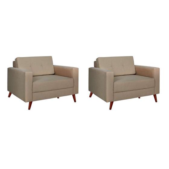 Menor preço em Conjunto com 2 Poltronas Living II Bege