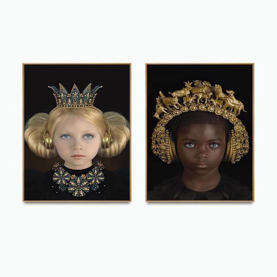 Imagem de Conjunto com 2 quadros Princesas com Fone