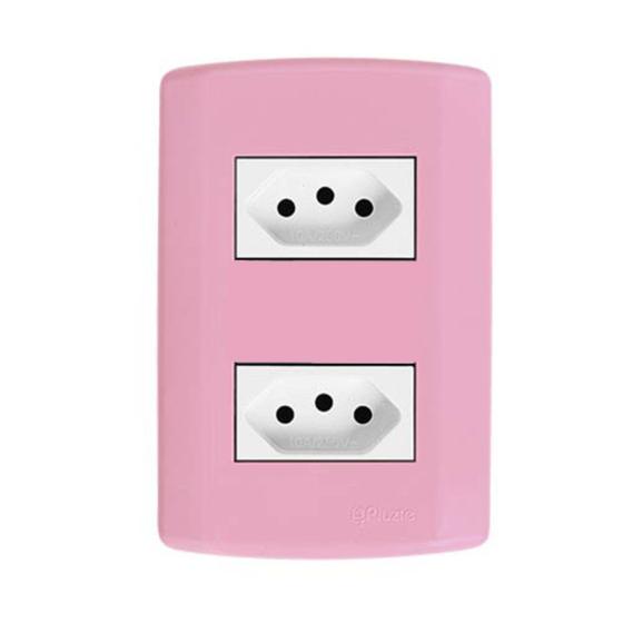 Imagem de Conjunto com 2 Tomadas 2p+t 20a 250v, Modular, com Placa 4x2 e Suporte