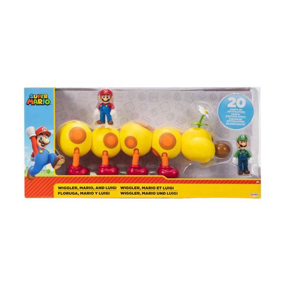 Imagem de Conjunto com 3 Bonecos Wiggler, Mario e Luigi - Super Mario