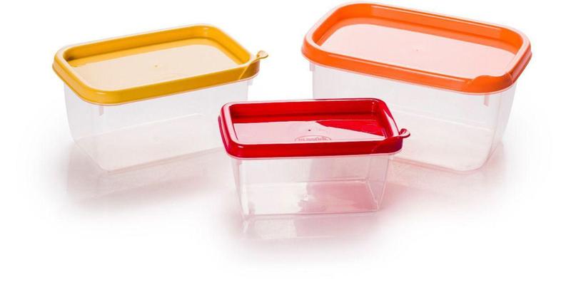 Conjunto com 3 Potes Conect em Plástico com Tampas Coloridas - Plasutil Menor preço em Conjunto com 3 Potes Conect em Plástico com Tampas Coloridas - Plasutil