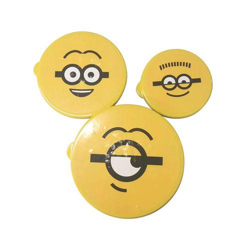 Imagem de Conjunto com 3 potes para armazenamento de alimentos modelo minions