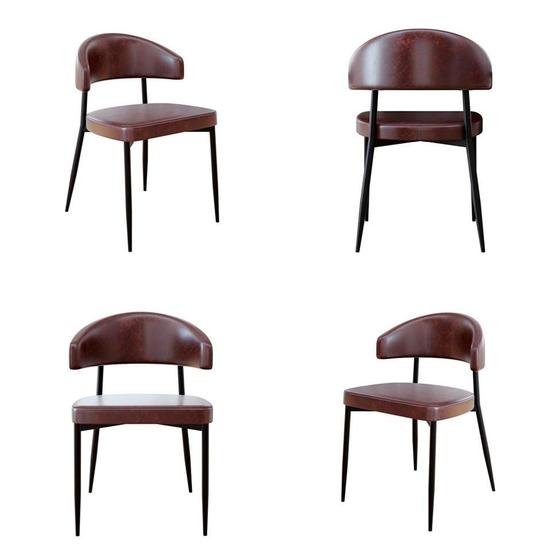 Imagem de Conjunto com 4 Cadeiras Bless Café e Preta