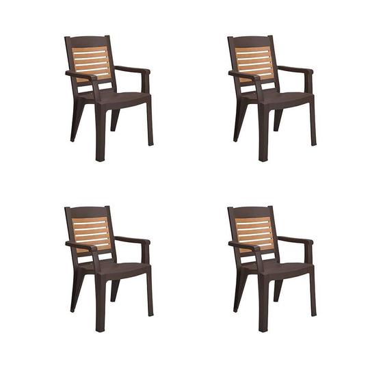 Conjunto com 4 Cadeiras de Jardim Winston Bronze Menor preço em Conjunto com 4 Cadeiras de Jardim Winston Bronze